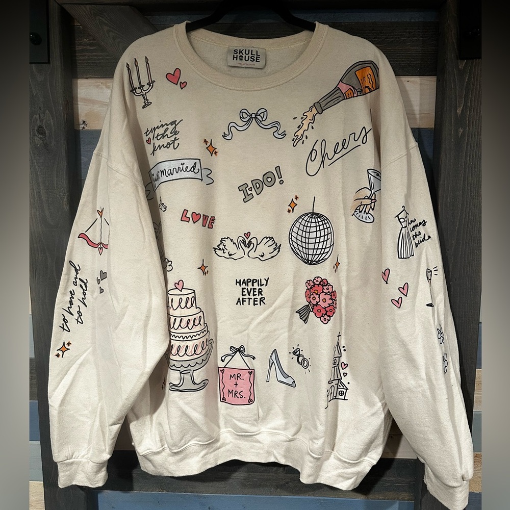 Bridal/Bachelorette Graphic Cream Oversized Sweatshirt